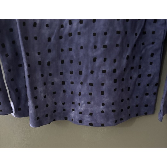 Habitat Women's Medium Blue Cozy Tie Dye Tiles Everyday Cotton Tee Casual - Picture 4 of 5